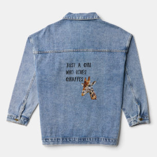 Gewoon een meisje dat houdt van Giraffes schattige Denim Jacket