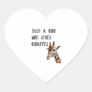 Gewoon een meisje dat houdt van Giraffes schattige Hart Sticker