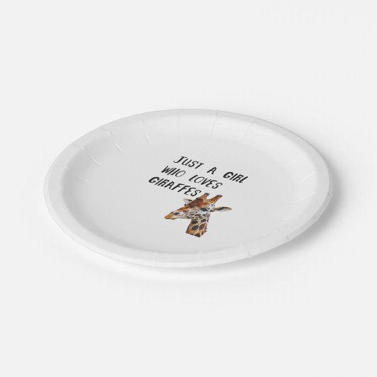 Gewoon een meisje dat houdt van Giraffes schattige Papieren Bordje (Gekanteld)