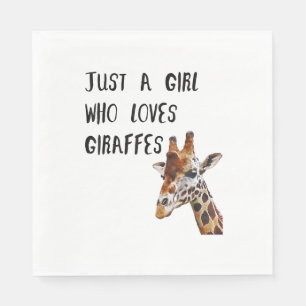 Gewoon een meisje dat houdt van Giraffes schattige Servet