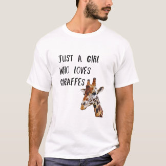 Gewoon een meisje dat houdt van Giraffes schattige T-shirt