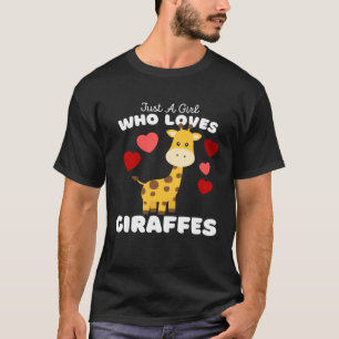 Gewoon een meisje dat houdt van Giraffes schattige T-shirt