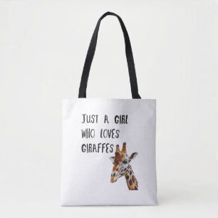 Gewoon een meisje dat houdt van Giraffes schattige Tote Bag