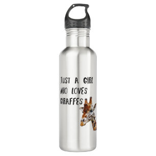 Gewoon een meisje dat houdt van Giraffes schattige Waterfles