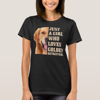 Gewoon een meisje dat houdt van Golden Retriever D T-shirt