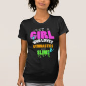 Gewoon een meisje dat houdt van gymnastiek en glip t-shirt (Voorkant)