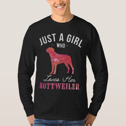 Gewoon een meisje dat houdt van haar rottweiler ho t-shirt (Voorkant)
