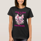 Gewoon een meisje dat houdt van Halloween Schattig T-shirt (Voorkant)