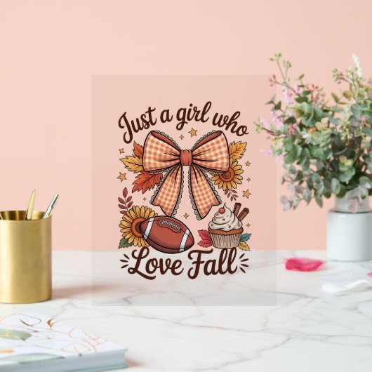 Gewoon een meisje dat houdt van Herfst Cozy Acryl Bord (Huwelijk)