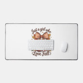 Gewoon een meisje dat houdt van Herfst Cozy Bureaumat (Keyboard & Muis)