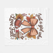 Gewoon een meisje dat houdt van Herfst Cozy Fleece Deken (Voorkant (Horizontaal))