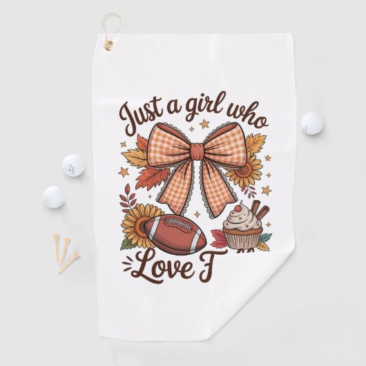Gewoon een meisje dat houdt van Herfst Cozy Golfhanddoek (Insitu)