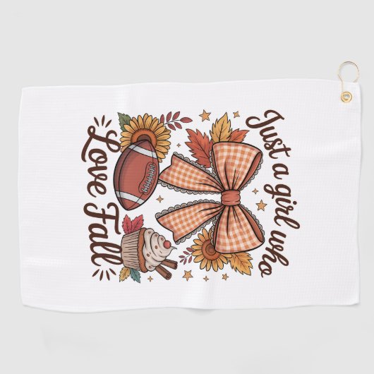 Gewoon een meisje dat houdt van Herfst Cozy Golfhanddoek (Horizontaal)