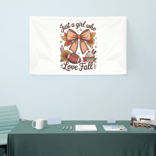 Gewoon een meisje dat houdt van Herfst Cozy Spandoek (Beurs)