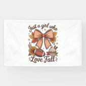 Gewoon een meisje dat houdt van Herfst Cozy Spandoek (Horizontaal)