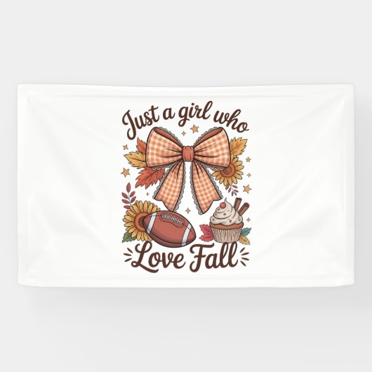 Gewoon een meisje dat houdt van Herfst Cozy Spandoek (Horizontaal)