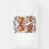 Gewoon een meisje dat houdt van Herfst Cozy Spandoek (Verticaal)