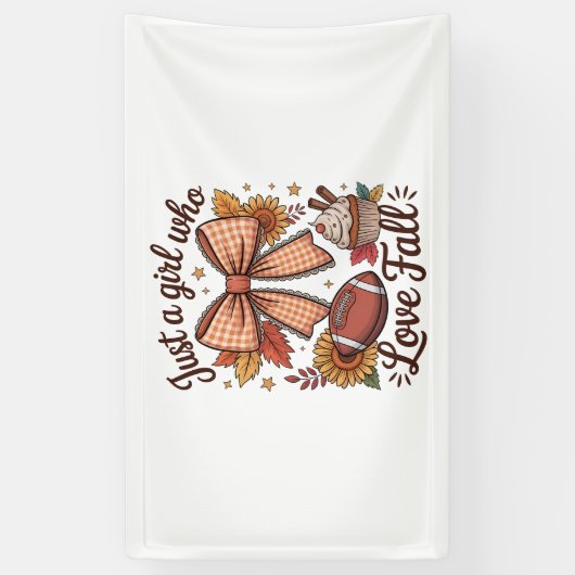 Gewoon een meisje dat houdt van Herfst Cozy Spandoek (Verticaal)