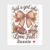 Gewoon een meisje dat houdt van Herfst Cozy Sticker (Vel)