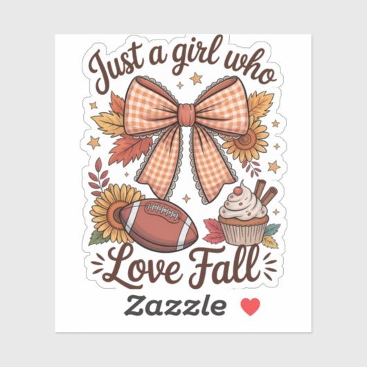 Gewoon een meisje dat houdt van Herfst Cozy Sticker (Vel)