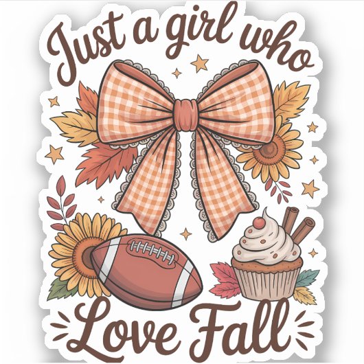 Gewoon een meisje dat houdt van Herfst Cozy Sticker (Voorkant)