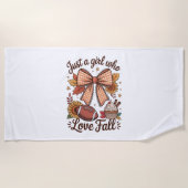 Gewoon een meisje dat houdt van Herfst Cozy Strandlaken (Voorkant)