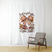 Gewoon een meisje dat houdt van Herfst Cozy Wandkleed (In situ)