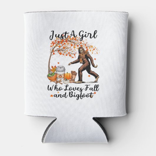 Gewoon een meisje dat houdt van Herfst en Bigfoot  Blikjeskoeler (Voorkant)