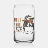 Gewoon een meisje dat houdt van Herfst Plaid Messy Blikvorm Glas (Links)