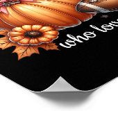 Gewoon een meisje dat houdt van Herfst pompoen Foo Poster (Hoek)