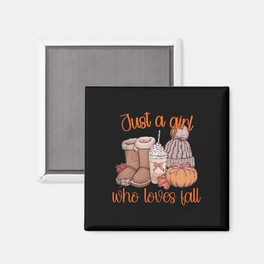 Gewoon een meisje dat houdt van Herfst pompoen kru Magneet (Voorkant / Achterkant)