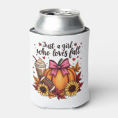 Gewoon een meisje dat houdt van Herfst Pumpkin Spi Blikjeskoeler (Blikje Voorkant)