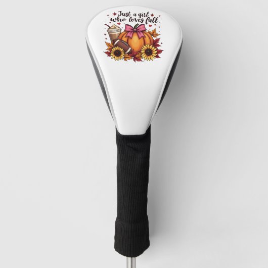 Gewoon een meisje dat houdt van Herfst Pumpkin Spi Golfheadcover (Voorkant)