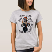 Gewoon een meisje dat houdt van Herfst Skeleton T-shirt (Voorkant)