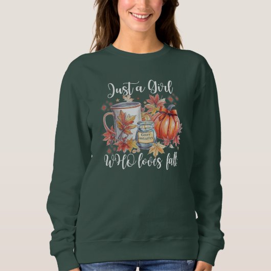 Gewoon een meisje dat houdt van herfst sweatshirt (Voorkant)