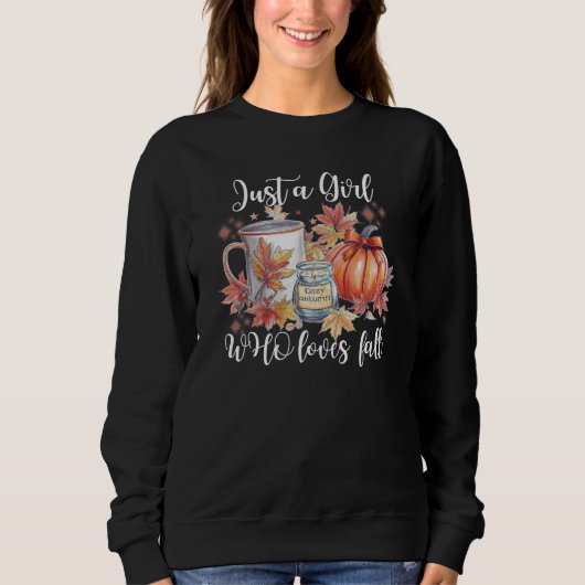 Gewoon een meisje dat houdt van herfst sweatshirt (Voorkant)