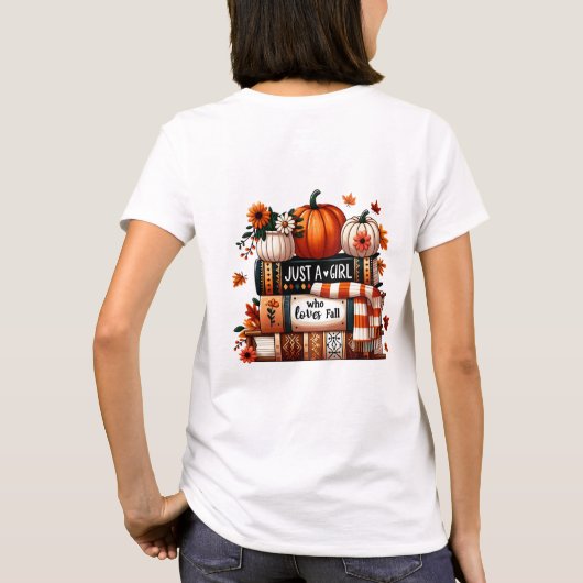 Gewoon een meisje dat houdt van Herfst T-shirt | S (Achterkant)