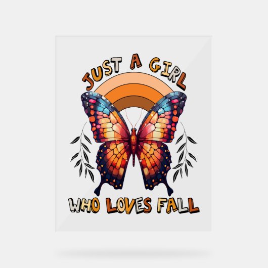 Gewoon een meisje dat houdt van Herfst Thanksgivin Acryl Bord (Voorkant)