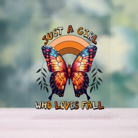 Gewoon een meisje dat houdt van Herfst Thanksgivin Acryl Bord (Neutraal)