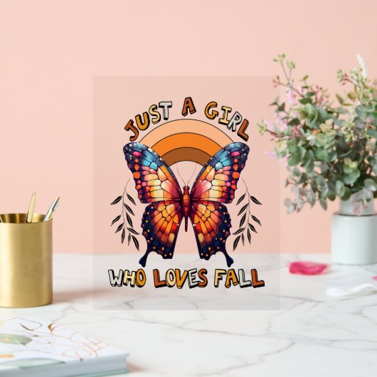 Gewoon een meisje dat houdt van Herfst Thanksgivin Acryl Bord (Huwelijk)