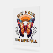 Gewoon een meisje dat houdt van Herfst Thanksgivin Acryl Bord (Hoek)