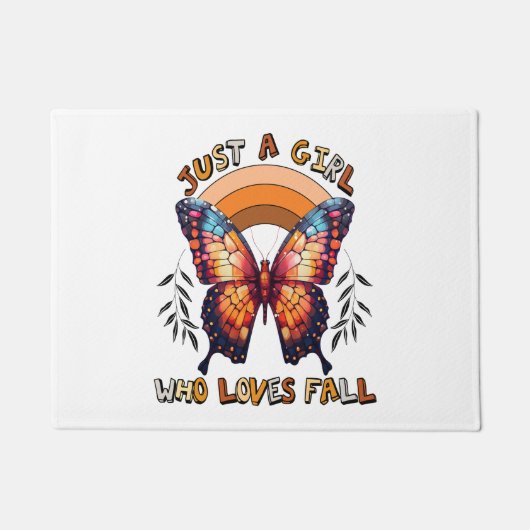 Gewoon een meisje dat houdt van Herfst Thanksgivin Deurmat (Voorkant)
