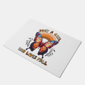 Gewoon een meisje dat houdt van Herfst Thanksgivin Deurmat (Schuin)