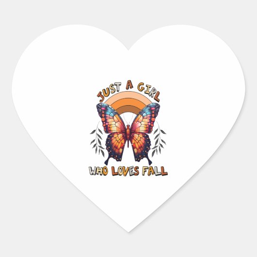 Gewoon een meisje dat houdt van Herfst Thanksgivin Hart Sticker (Voorkant)