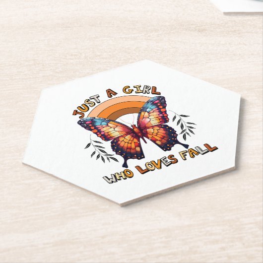 Gewoon een meisje dat houdt van Herfst Thanksgivin Kartonnen Onderzetters (Schuin)