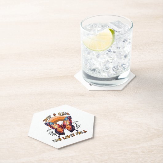 Gewoon een meisje dat houdt van Herfst Thanksgivin Kartonnen Onderzetters (Insitu)