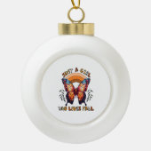 Gewoon een meisje dat houdt van Herfst Thanksgivin Keramische Bal Ornament (Voorkant)