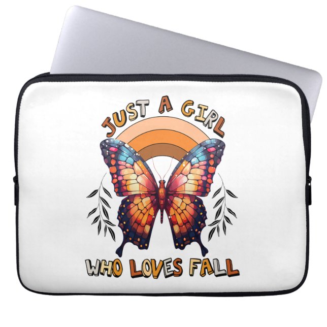 Gewoon een meisje dat houdt van Herfst Thanksgivin Laptop Sleeve (Voorkant)