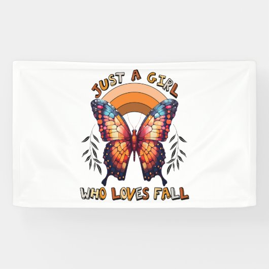 Gewoon een meisje dat houdt van Herfst Thanksgivin Spandoek (Horizontaal)