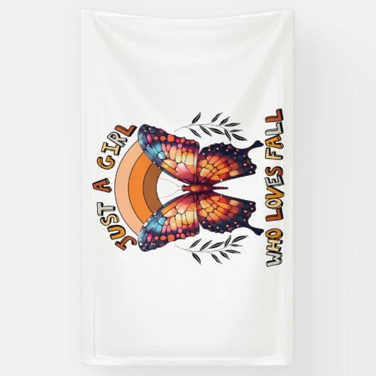 Gewoon een meisje dat houdt van Herfst Thanksgivin Spandoek (Verticaal)